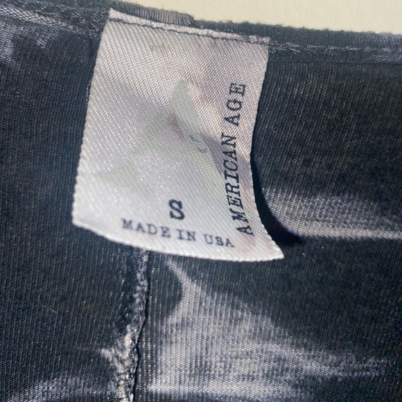 American Age Open Front Boho Fringe Acid Wash Black Tie Dye Cardigan Sz Small - Picture 15 of 16